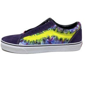 Vans Old Skool Tie Dye Myseterios White Men's 10 Skate Shoes New Neon Purple